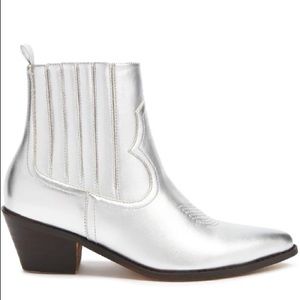 Silver Western Mini Party Boots Size 9